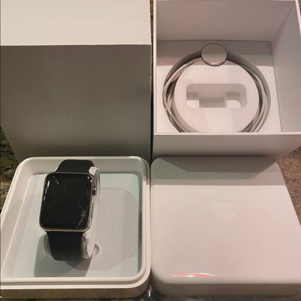 Apple Watch 42mm Stainless Steel Case Sport Band